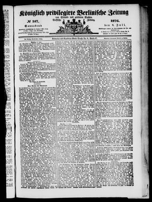 Königlich privilegirte Berlinische Zeitung von Staats- und gelehrten Sachen vom 08.07.1876