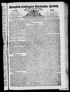 Königlich privilegirte Berlinische Zeitung von Staats- und gelehrten Sachen vom 13.07.1876