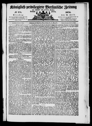 Königlich privilegirte Berlinische Zeitung von Staats- und gelehrten Sachen vom 25.07.1876
