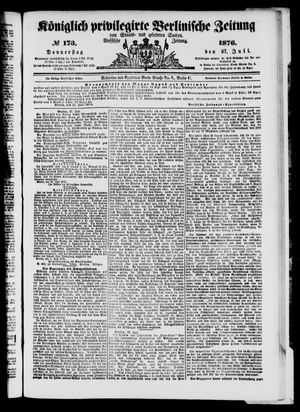 Königlich privilegirte Berlinische Zeitung von Staats- und gelehrten Sachen vom 27.07.1876