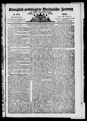 Königlich privilegirte Berlinische Zeitung von Staats- und gelehrten Sachen on Jul 29, 1876