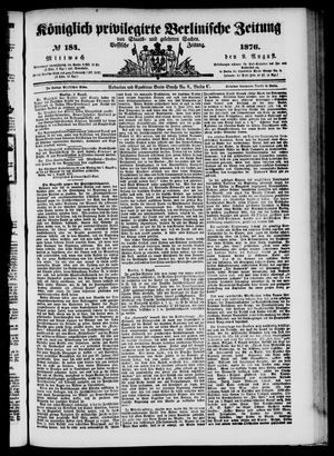Königlich privilegirte Berlinische Zeitung von Staats- und gelehrten Sachen vom 09.08.1876