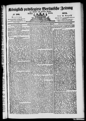 Königlich privilegirte Berlinische Zeitung von Staats- und gelehrten Sachen vom 25.08.1876
