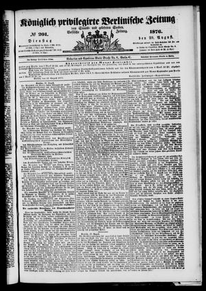 Königlich privilegirte Berlinische Zeitung von Staats- und gelehrten Sachen on Aug 29, 1876