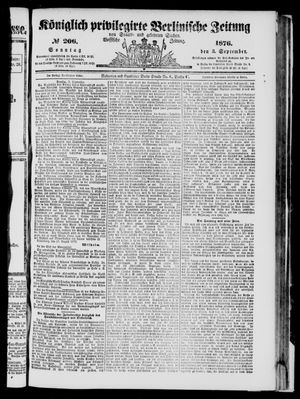 Königlich privilegirte Berlinische Zeitung von Staats- und gelehrten Sachen vom 03.09.1876