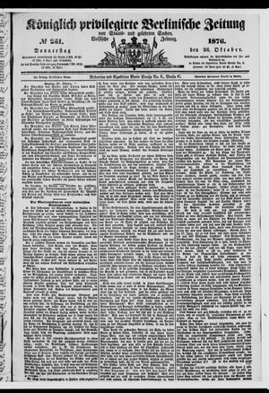 Königlich privilegirte Berlinische Zeitung von Staats- und gelehrten Sachen vom 26.10.1876