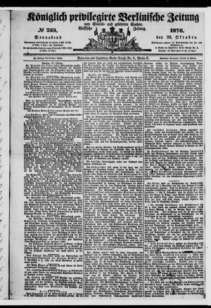 Königlich privilegirte Berlinische Zeitung von Staats- und gelehrten Sachen vom 28.10.1876