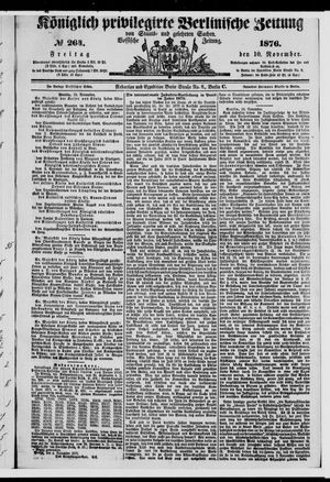Königlich privilegirte Berlinische Zeitung von Staats- und gelehrten Sachen on Nov 10, 1876