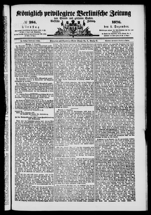 Königlich privilegirte Berlinische Zeitung von Staats- und gelehrten Sachen on Dec 5, 1876
