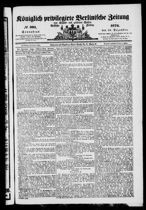 Königlich privilegirte Berlinische Zeitung von Staats- und gelehrten Sachen vom 23.12.1876