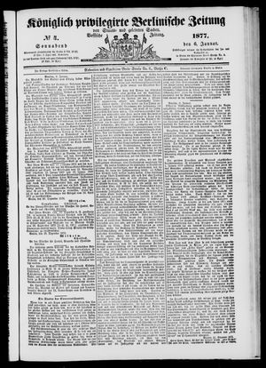 Königlich privilegirte Berlinische Zeitung von Staats- und gelehrten Sachen vom 06.01.1877