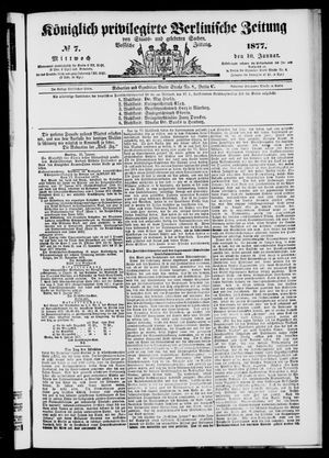 Königlich privilegirte Berlinische Zeitung von Staats- und gelehrten Sachen vom 10.01.1877
