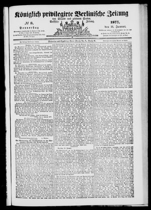 Königlich privilegirte Berlinische Zeitung von Staats- und gelehrten Sachen on Jan 11, 1877