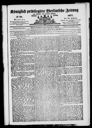 Königlich privilegirte Berlinische Zeitung von Staats- und gelehrten Sachen on Jan 28, 1877