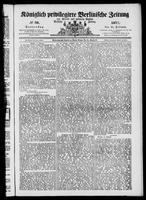 Königlich privilegirte Berlinische Zeitung von Staats- und gelehrten Sachen on Feb 15, 1877