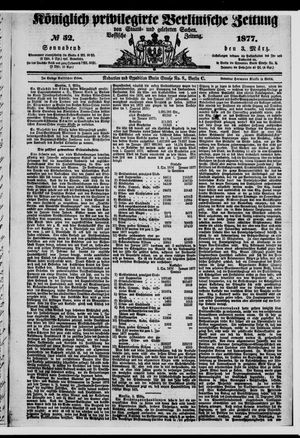 Königlich privilegirte Berlinische Zeitung von Staats- und gelehrten Sachen on Mar 3, 1877