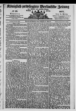 Königlich privilegirte Berlinische Zeitung von Staats- und gelehrten Sachen vom 11.03.1877