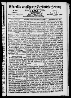 Königlich privilegirte Berlinische Zeitung von Staats- und gelehrten Sachen vom 04.05.1877