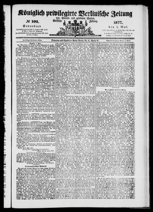 Königlich privilegirte Berlinische Zeitung von Staats- und gelehrten Sachen vom 05.05.1877