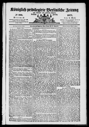 Königlich privilegirte Berlinische Zeitung von Staats- und gelehrten Sachen vom 09.05.1877