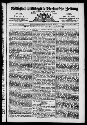 Königlich privilegirte Berlinische Zeitung von Staats- und gelehrten Sachen on May 20, 1877
