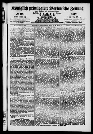 Königlich privilegirte Berlinische Zeitung von Staats- und gelehrten Sachen vom 24.05.1877
