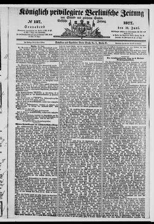 Königlich privilegirte Berlinische Zeitung von Staats- und gelehrten Sachen vom 16.06.1877