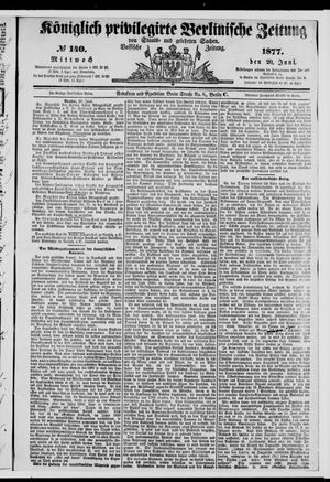 Königlich privilegirte Berlinische Zeitung von Staats- und gelehrten Sachen on Jun 20, 1877
