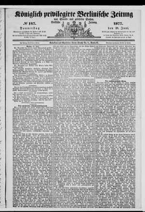 Königlich privilegirte Berlinische Zeitung von Staats- und gelehrten Sachen vom 28.06.1877