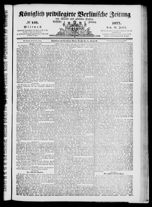 Königlich privilegirte Berlinische Zeitung von Staats- und gelehrten Sachen on Jul 11, 1877