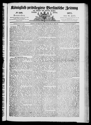 Königlich privilegirte Berlinische Zeitung von Staats- und gelehrten Sachen on Jul 12, 1877
