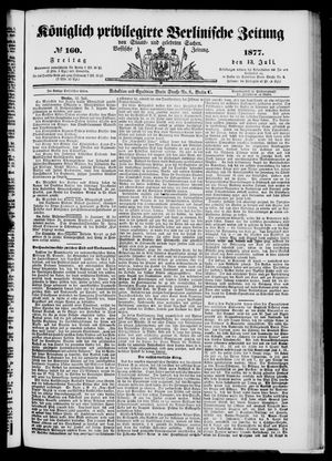 Königlich privilegirte Berlinische Zeitung von Staats- und gelehrten Sachen on Jul 13, 1877