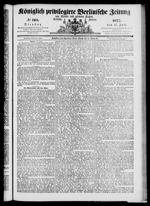 Königlich privilegirte Berlinische Zeitung von Staats- und gelehrten Sachen vom 17.07.1877