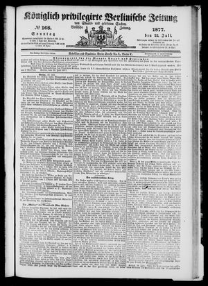 Königlich privilegirte Berlinische Zeitung von Staats- und gelehrten Sachen vom 22.07.1877