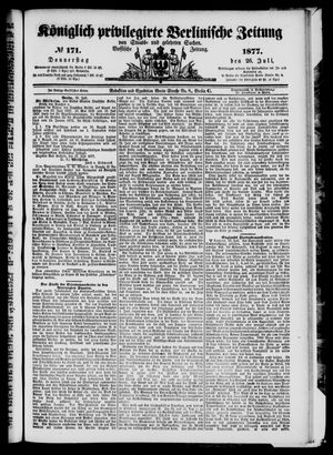 Königlich privilegirte Berlinische Zeitung von Staats- und gelehrten Sachen on Jul 26, 1877