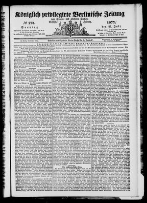 Königlich privilegirte Berlinische Zeitung von Staats- und gelehrten Sachen vom 29.07.1877