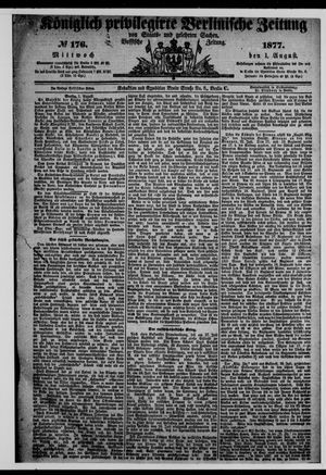 Königlich privilegirte Berlinische Zeitung von Staats- und gelehrten Sachen vom 01.08.1877