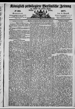 Königlich privilegirte Berlinische Zeitung von Staats- und gelehrten Sachen on Aug 11, 1877