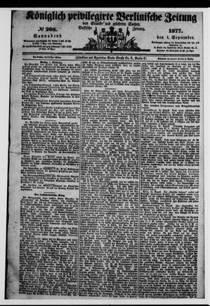 Königlich privilegirte Berlinische Zeitung von Staats- und gelehrten Sachen vom 01.09.1877