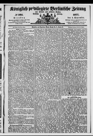 Königlich privilegirte Berlinische Zeitung von Staats- und gelehrten Sachen vom 04.09.1877