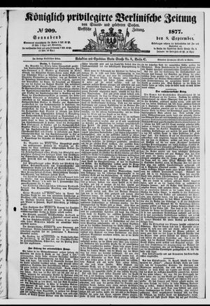 Königlich privilegirte Berlinische Zeitung von Staats- und gelehrten Sachen vom 08.09.1877