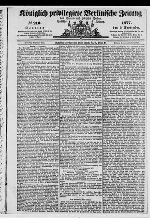 Königlich privilegirte Berlinische Zeitung von Staats- und gelehrten Sachen on Sep 9, 1877