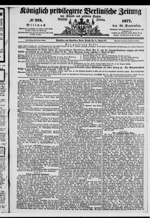 Königlich privilegirte Berlinische Zeitung von Staats- und gelehrten Sachen on Sep 26, 1877