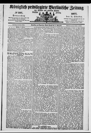 Königlich privilegirte Berlinische Zeitung von Staats- und gelehrten Sachen on Oct 11, 1877