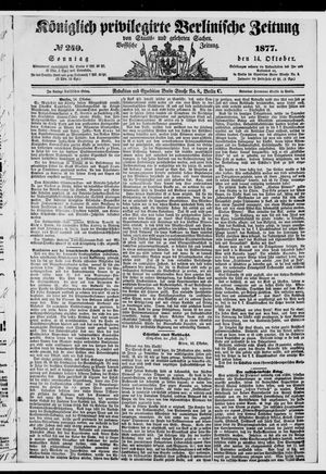 Königlich privilegirte Berlinische Zeitung von Staats- und gelehrten Sachen vom 14.10.1877