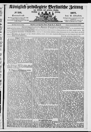 Königlich privilegirte Berlinische Zeitung von Staats- und gelehrten Sachen vom 27.10.1877
