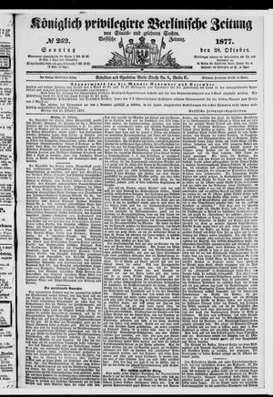 Königlich privilegirte Berlinische Zeitung von Staats- und gelehrten Sachen vom 28.10.1877
