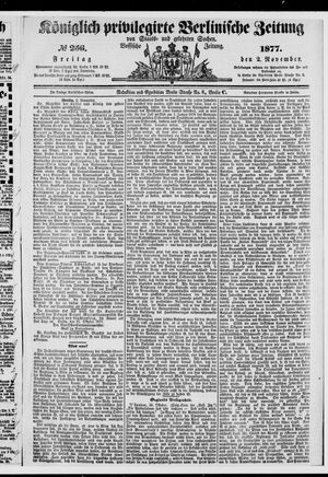 Königlich privilegirte Berlinische Zeitung von Staats- und gelehrten Sachen vom 02.11.1877