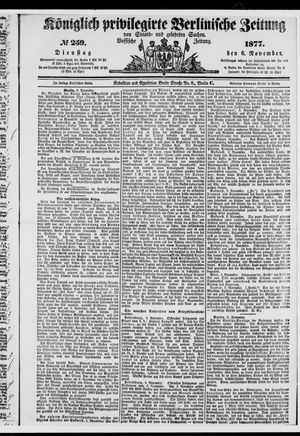 Königlich privilegirte Berlinische Zeitung von Staats- und gelehrten Sachen vom 06.11.1877