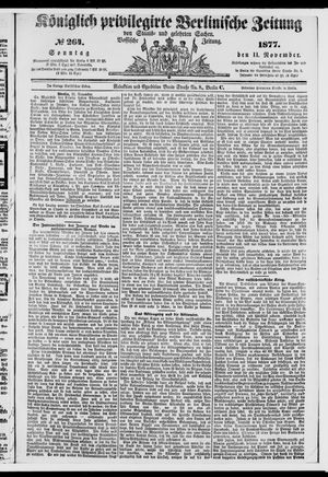 Königlich privilegirte Berlinische Zeitung von Staats- und gelehrten Sachen vom 11.11.1877